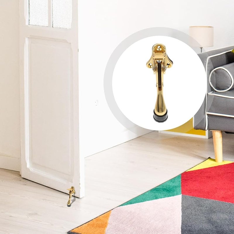 HANABASS Kickdown Door Stop Brushed Gold Foot Pedal Anti Collision Office Indoor Use - Image 5